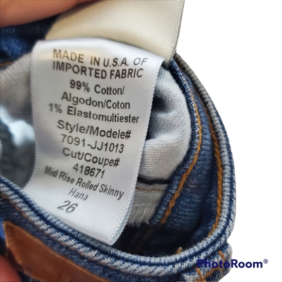 Joie jeans mid rise rolled skinny Hana size 26 medium wash - Picture 7 of 8